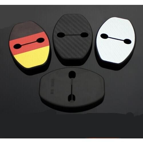 ABS Carbin Fibre Doors Lock Protective Cover For Volkswagen Touran Golf 7.5 Passat Jetta Tiguan 4PCS/SET AA379