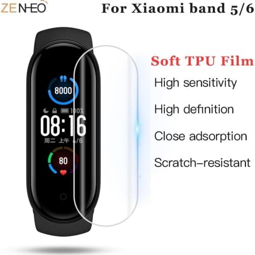 3/6/p PCS Soft TPU Screen Protectors for Xiaomi Mi Band 5 6 Protective Film Smart Watch Wristband For Miband 6 5 Accessories