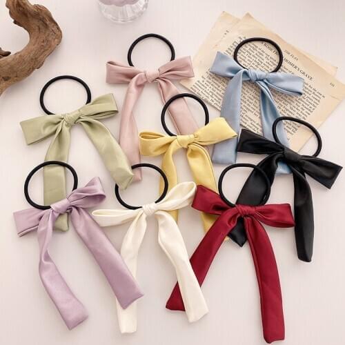 Ruoshui Elegant Bowknot Hair Ties Woman Hair Accessories Girls Hair Ribbon Girls Hair Ornaments Hairband Elastic Hairband