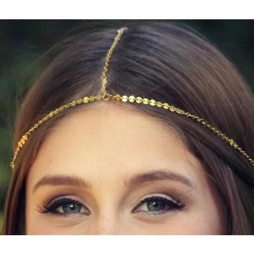 Women Headbands Indian Boho Trendy Bride Hair Hair Jewelry Decoration Metal Head Piece Wedding Head Chain Hair Jewelry