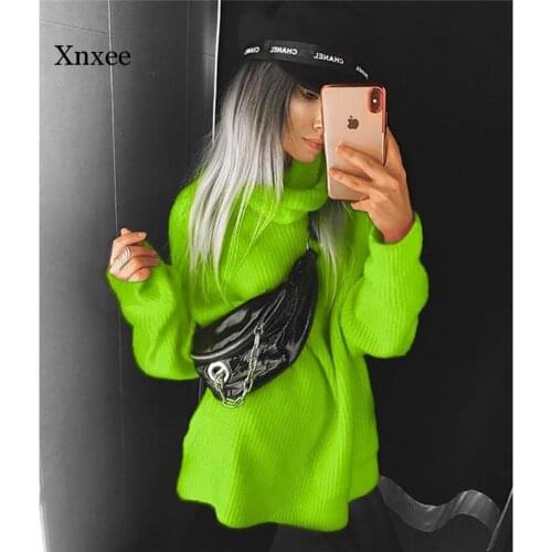 Autumn Winter Turtleneck Knitted Women Sweaters Fashion Solid Pullover Casual Knit Sweater Jumper Outfits Casual Loose Clothing