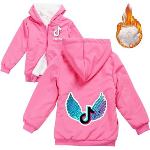 TIK TOK 3-15Y Winter Hoodies Kids Jacket with Zipper Wool Liner Boys Coat Thicken Hooded Fur Baby Girl squirrel Outwear