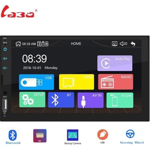 2 Din Apple Carplay Car Radio Bluetooth Android Auto 7" Touch Screen Video MP5 Player USB TF ISO Stereo System