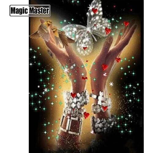 5d diamond painting full square / round diamond embroidery hand butterfly rhinestone DIY mosaic home decoration