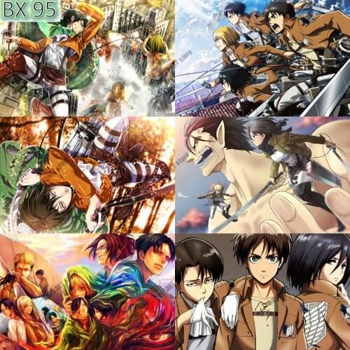 5D DIY Diamond Embroidery Full Round Drill Anime Attack on Titan Diamond Painting Cross Stitch Kits Mosaic Room Decoration Gift