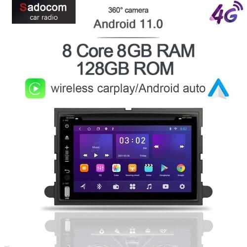 6GB+128GB 360 Carplay IPS Android 10.0 Car DVD Player GPS WIFI Bluetooth RDS Radio For Ford Fusion Explorer F150 Edge Expedition