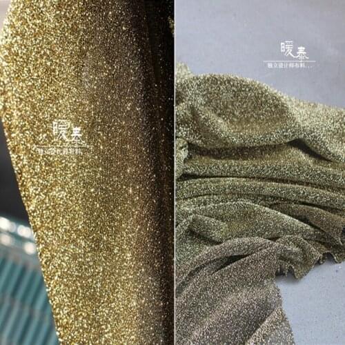 Shiny Golden Stretch Fabric Diamond Sequins DIY Patchwork Party Home Decor Stage Clothes Skirt Wedding Dress Designer Fabric