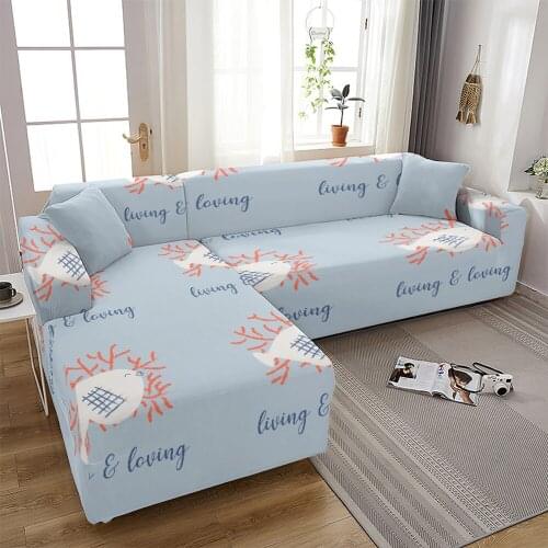 Letter Nautical Slipcovers Stretch Simple Sofa Cover for Living Room Couch Cover Furniture Protective Cover 1/2/3/4 Seat Cojines