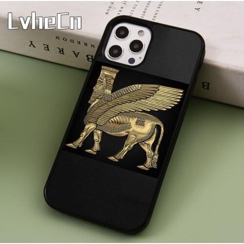 LvheCn Lamassu Assyrian Mesopotamian Phone Case Cover For iPhone 5 SE 2020 6s 7 8 Plus 11 12 Pro X XR XS Max Samsung S8 S9 S10