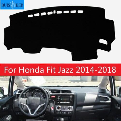 For Honda Fit Jazz 2014-2018 Auto Dashboard Cover Mat Pad Anti-UV Styling Sunshade Dashmat Instrument Carpet Car Accessories RHD