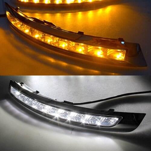 Car flashing 1Set DRL For VOLVO XC90 2007 - 2013 Daylight Daytime driving Running Lights turn signal light Fog lamp