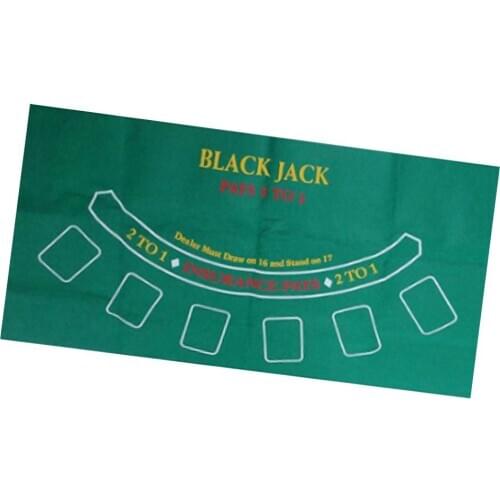 80 x 90 cm Green Blackjack Roulette Table Cover Felt Top Cloth Double-sided