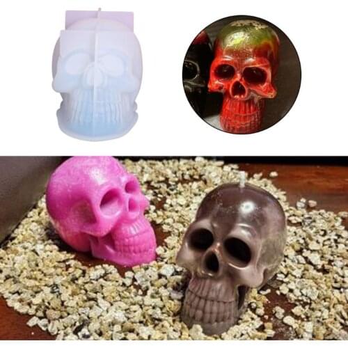 Halloween Silicone Mold for Casting Mysterious DIY Resin Molds Skull Shape Halloween Party Props Skull Shape Mold 21 wholesales