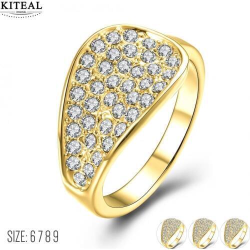 KITEAL 2017 newest Gold color Yellow/White/Rose Yellow color White size 6 7 8 9 women ring personality bague wedding