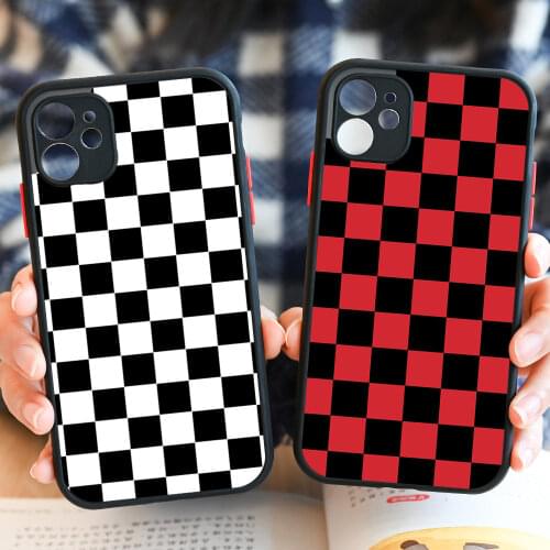 GYKZ Checkerboard Plaid Checked Checkered Phone Case For iPhone 7 11 Pro XS MAX XR X 8 6 Plus SE 2020 Soft Silicone Cover Fundas