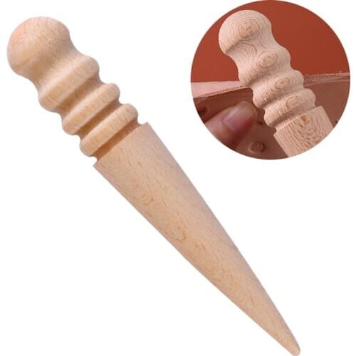 LMDZ DIY Leather Tools Leathercraft Edge Trimmer Polishing Tool Milling Leather Multifunction Round Wood Stick Leather Craft