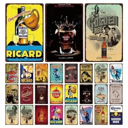 Beer Metal Sign Vintage Havana Club Tin Sign Wall Decoration Pub Bar Metal Crafts Kitchen Home Decor Art Iron Painting Plaques