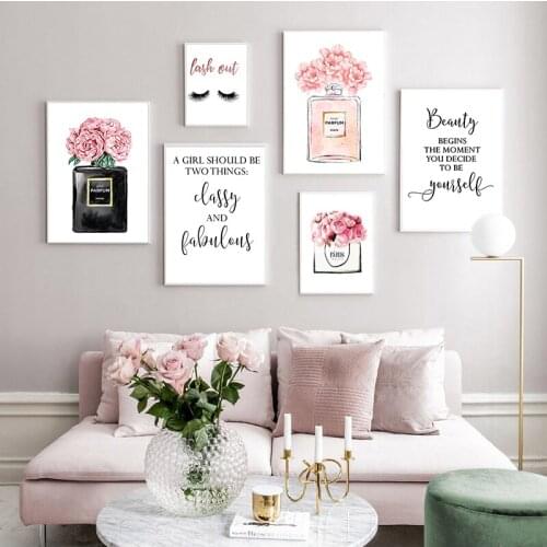 Scandinavian Style Fashion Wall Art Perfume Cosmetics Modern Wall Paintings Woman Bedroom Decoration Picture Make Up