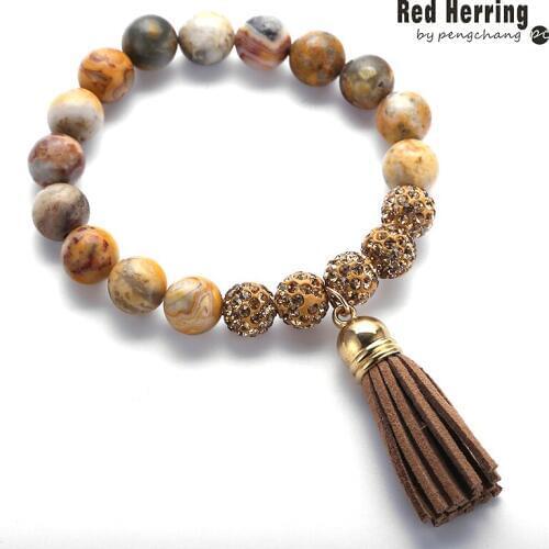 Fashion Women Dress Stone Armband Crazylace Agat Tassel Bracelets