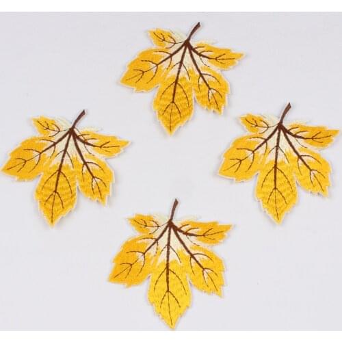 5pcs/lot Iron On Apparel Maple Stickers Sewing Patches Quality Patches DIY Handmade Patchwork Crafts Sewing Appliques Badge