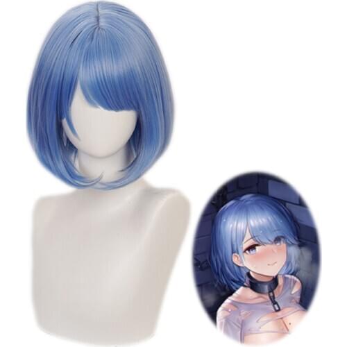 Game Azur Lane Chapayev Women Blue Short Wig Cosplay Costume Heat Resistant Synthetic Hair Party Role Play Wigs