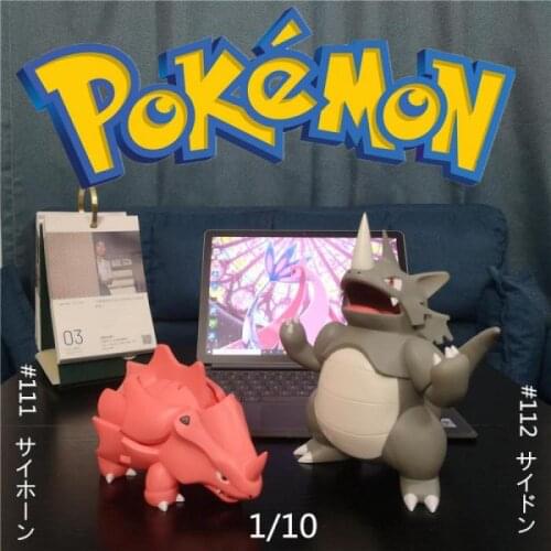 Pokemon 1/10 Rhyhorn Rhydon Pokemon Figures Model Cartoon Action Anime Toys Gifts for Children