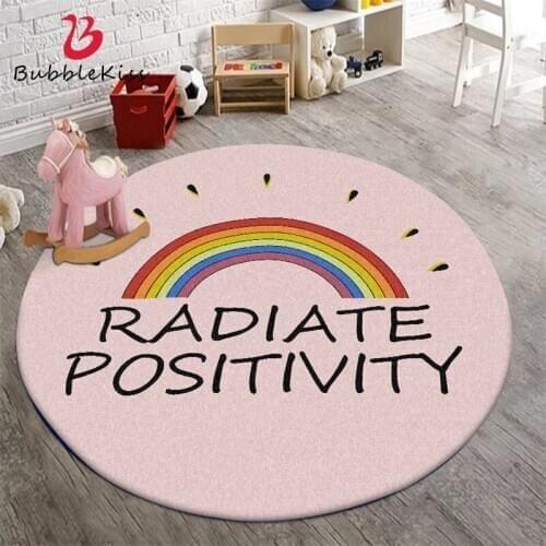 Bubble Kiss Nordic Style Rainbow Pattern Carpets for Living Room Home Customized Super Soft Kids Room Decor Rugs Non-slip Mats