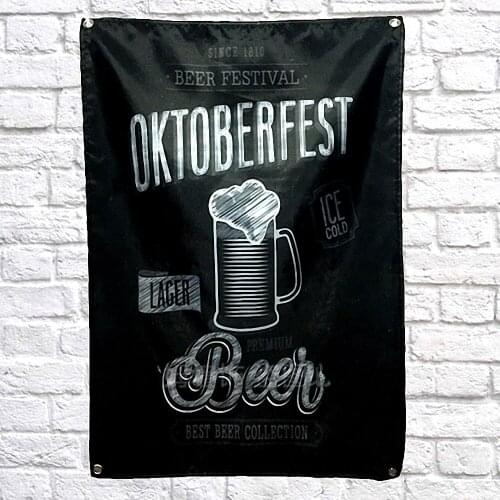 OKTOBERFEST BEER Retro Poster Banner Wall Art Decorative Hanging Chart Retro Bar Signs Shabby Chic Flag Sticker Home Wall Decor