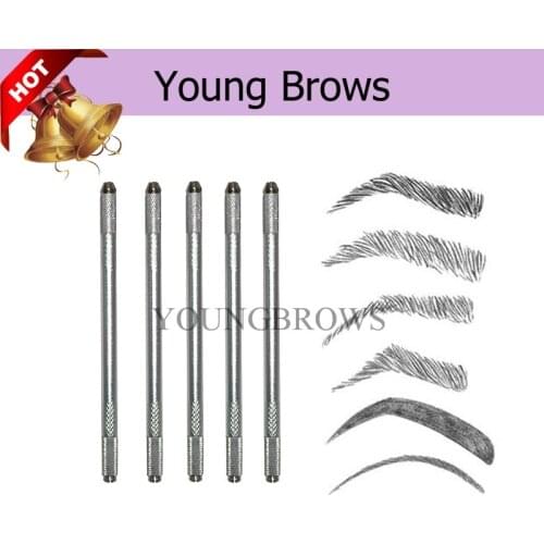 10 Pieces a Lot Two Head Pen Multi-Fuction Handtools for Microblading Needle Curved Flat U Shape and Round Pins Free Shipping