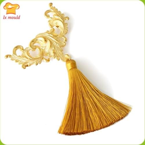 LXYY New Baroque Embossed Roll Leaf Lace Dry Pez Silicone Mold Fondant