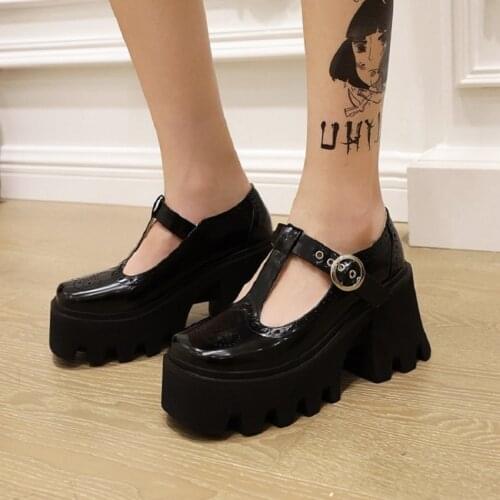 IPPEUM Lolita Shoes Women Japanese Mary Jane Shoes Women Vintage Girls Students JK Uniform High Heel Platform Shoes Cosplay