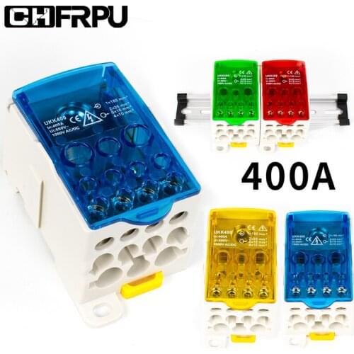 UKK 400A One in multiple-out distribution box Din Rail Terminal Blocks Universal wire connector junction box waterproof