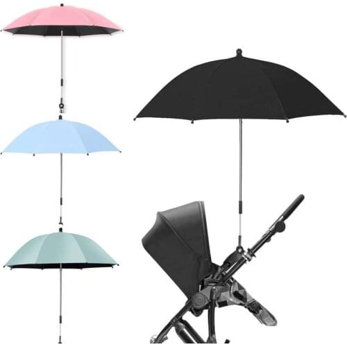 Universal Baby Stroller Folding Umbrella UV Protection Rainproof Infant Stroller Cover Umbrella 360 Degrees Adjustable Sunshade