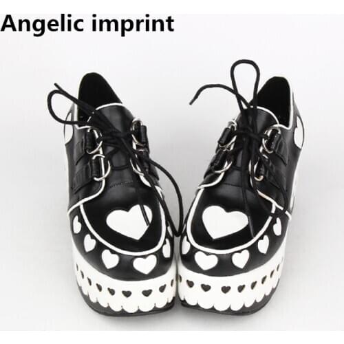 Angelic imprint woman mori girl lolita cosplay shoes lady high thick trifle heel wedges pumps women princess dress platform shoe