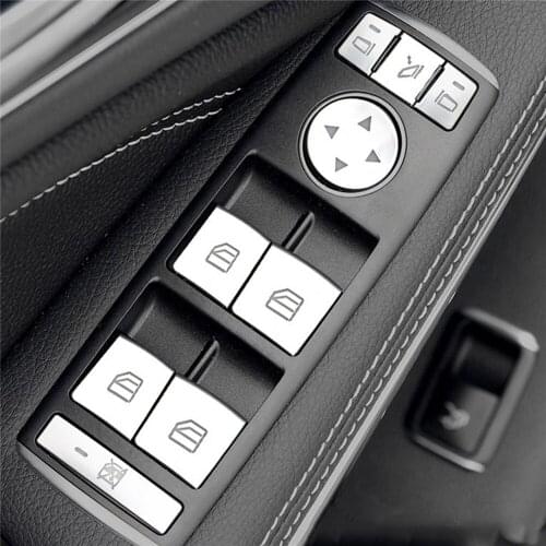 1 set Car Interior Window Lift Button Decorative Stickers for Benz B E C-Class CLA GLA ML GL GLE GLS DIY Parts