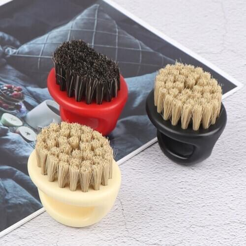 1 Pcs Ring Design Horse Bristle Men Shaving Brush Plastic Portable Barber Beard Brushes Salon Face Cleaning Razor Brush