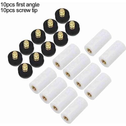 10pcs/set Cue Tips Billiard Replacement Screw-on Tips with Pool Cue Stick Ferrules