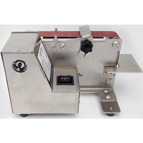 180W Belt Sander Sanding Machine 7 Gear Speed Adjustable Electric Polishing Machine Desktop Sander Metal Wood Grinding Machine