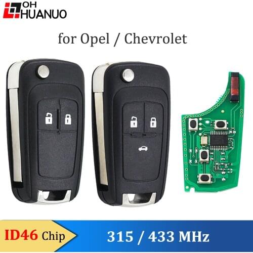 2 Button 3 Button Keyless Remote Key 315MHZ/433MHZ ID46 Chip For Opel AstraJ,Insignia,Mokka,ZafiraC,Valeo HU100 Blade