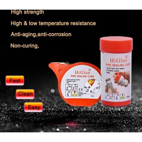 2pcs*150m Higlue Thread PTFE Tape Sealing Cord For Plumbing, Water, Faucet and Gas Pipe Sealing