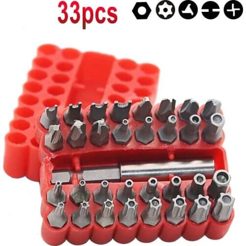 33pcs Security Bit Set with Magnetic Extension Bit Holder Tamper Star Screwdriver Bits Set Quick Release Bit Holder