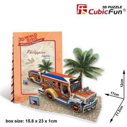 T62 3D Puzzle Philippine Jeep DIY Creative gift Educational toys World style tour construction paper model