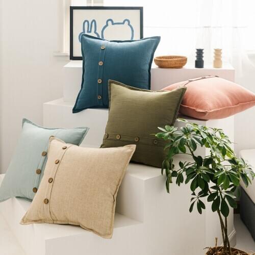 45x45cm Solid color buttons Sofa Pillowcase Pink Cushion Cover Throw Pillow Case Home Sofa Bed Chair Decoration 17.72x 17.72inch