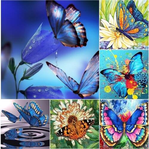 5D DIY Diamond Painting Butterfly Cross Stitch Kit Full Drill Embroidery Animals Mosaic Art Picture of Rhinestones Decor Gift