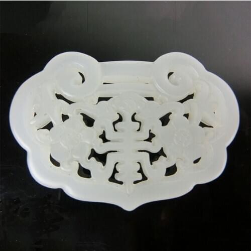 KYSZDL FREE SHIPPING HeTian white yu stone handmade carving stone lock pendants give you good luck for child JEWELRY GIFT