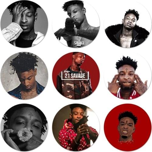 21 Savage Rapper Brooch Pin Cosplay Badge Accessories For Clothes Backpack Decoration Gift