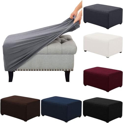 Foot Stool Sets Sofa Pedal Cove Slipcover Stretch Polyester Footrest Cover Footstool Elastic Protector Soft Couch Slipcovers