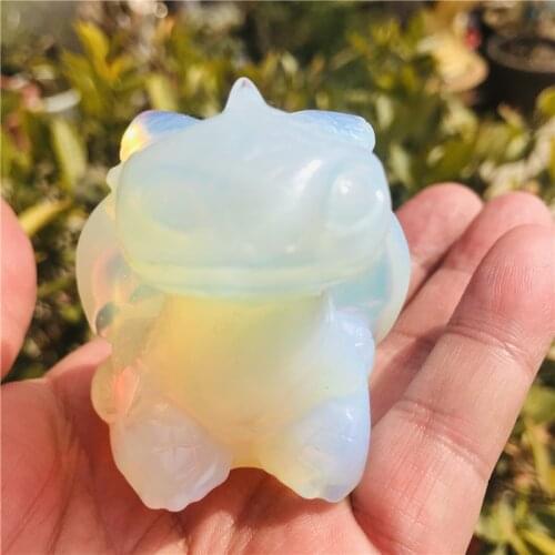 Natural Opal Quartz Toothless Dragon Hand Carved Crystal Polished Quartz Therapy Gem