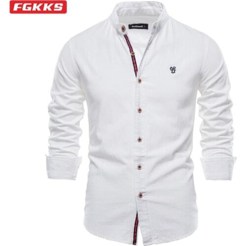 Мужские хлопковые рубашки FGKKS China At AliExpress
