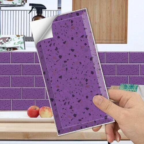 Purple simulated crystal tile stickers kitchen toilet bathroom oil-proof waterproof wear-resistant